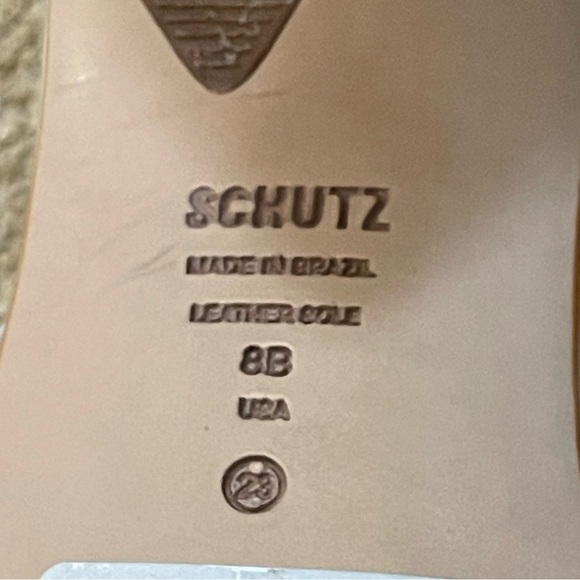 Schutz Lizah Vinyl multicolor transparent clear strap women’s mule heels size 8B - Picture 8 of 8